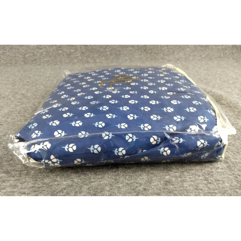 Ralph Lauren Cote‎ D'Azur Twin Bedskirt Indigo Blue Floral 100% Cotton USA NEW